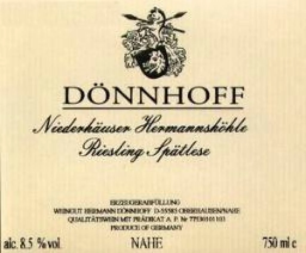 Weingut Donnhoff 2003 Dönnhoff Niederhäuser Hermannshöhle Auslese GK 12 3 Weingut Donnhoff 2003 Dönnhoff Niederhäuser Hermannshöhle Auslese GK 12